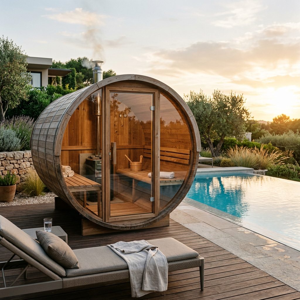 Barrelsauna XL met kleedruimte